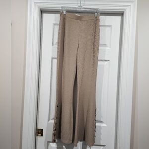 LPA Tan Ribbed Knit Pants